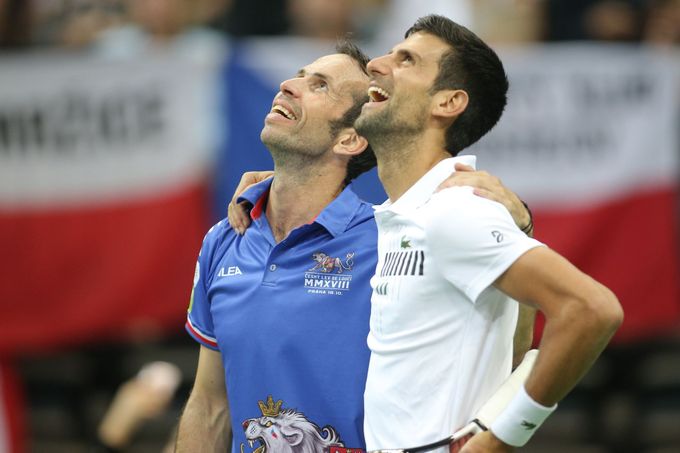 Radek Štěpánek a Novak Djokovič.