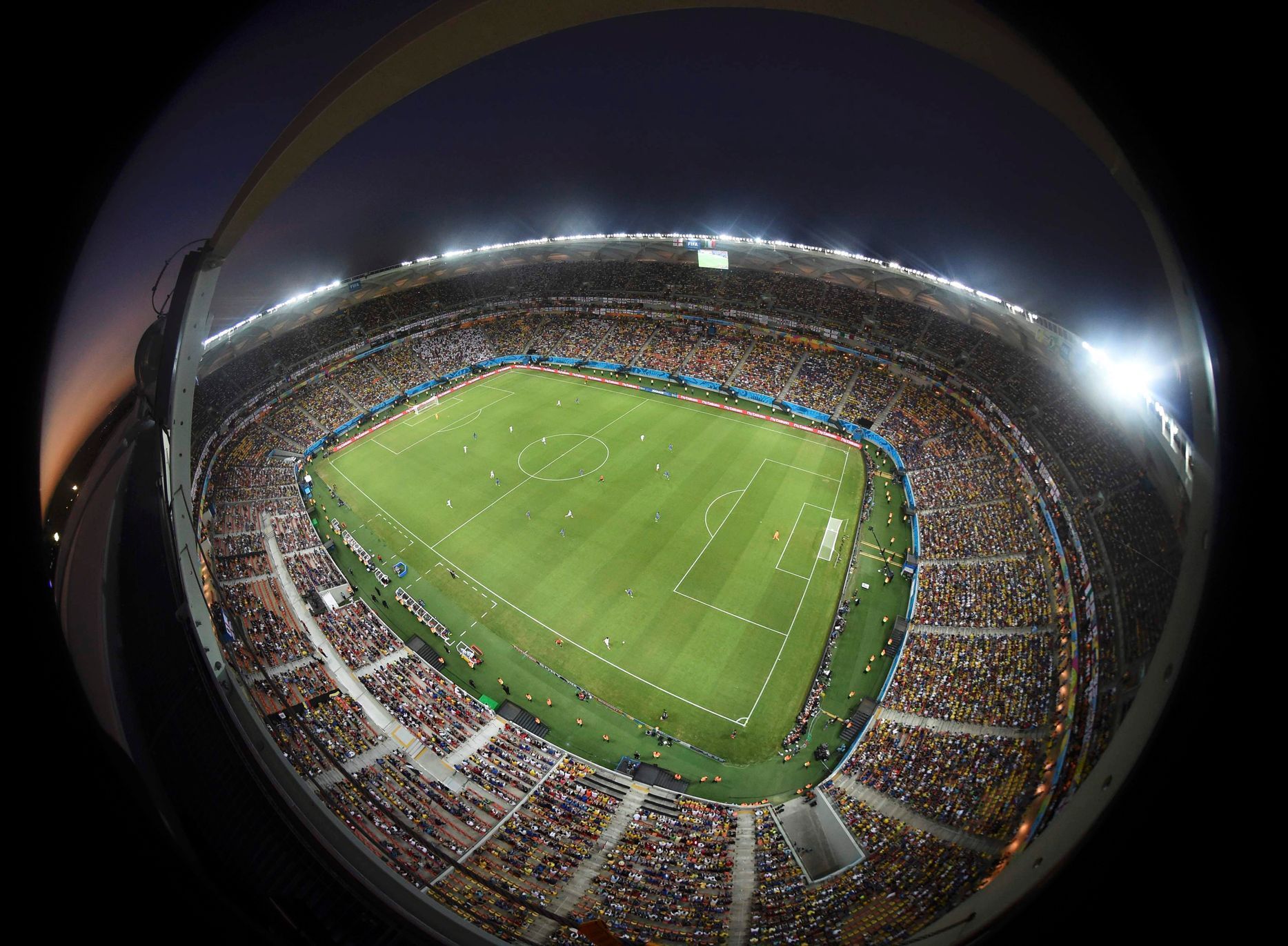 A general view of the 2014 World Cup Group D soccer match between Italy and England at the Amazonia arena in Manaus