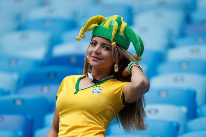 Brazilské fanynky na zápase Brazílie - Kostarika na MS 2018