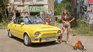 V březnu se opět dostaneme k trampování, tentokrát s ohýnkem. Škoda 110R parkuje před bývalou Vápenkou Biskup, Kvis & Kotrba. Vůz Škoda 110R je sportovní kupé vycházející z vozu Škoda 100, které se následně stalo základem pro úspěšné závodní vozy Škoda 130 RS. "Vápenka byla založena v roce 1895, těžila v Řeporyjích saturační vápenec pro cukrovary. Výkonnost vápenky ve 30. letech 20. století byla 1240 vagonů vápna ročně," připomíná Schavel.