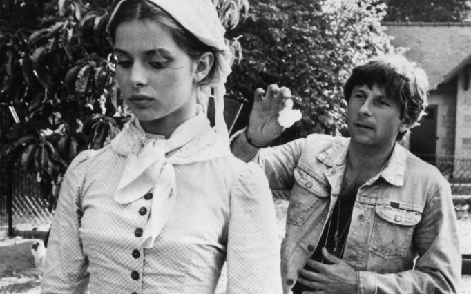 Roman Polanski s herečkou Nastassjou Kinski při natáčení filmu Tess z roku 1979.