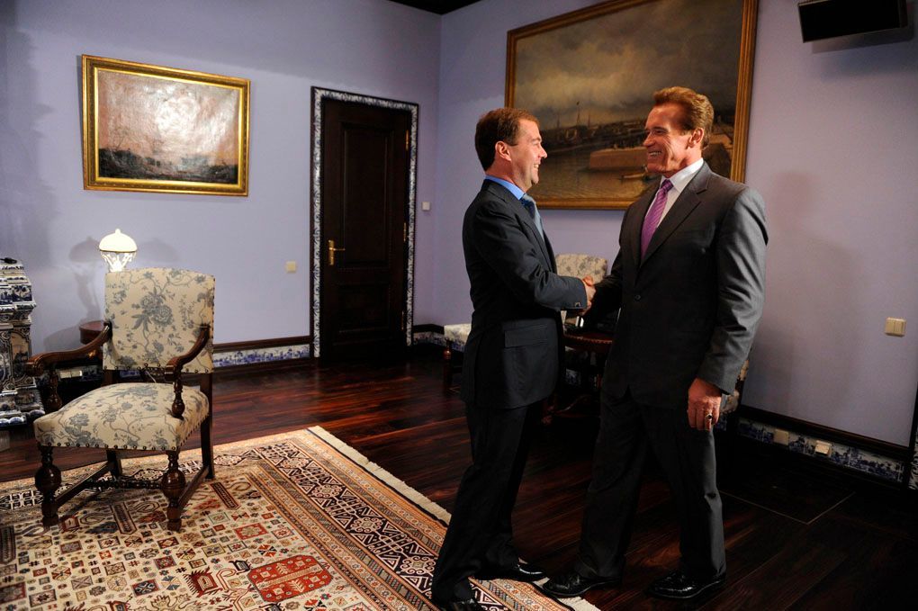 Schwarzenegger u Medveděva