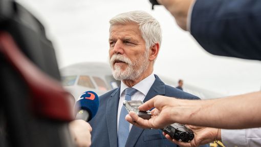 Prezident Petr Pavel na tiskovém brífinku během Valného shromáždění OSN