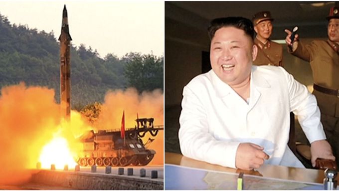 Severokorejský diktátor Kim Čong-un a jeho nejnovější testy balistických raket.