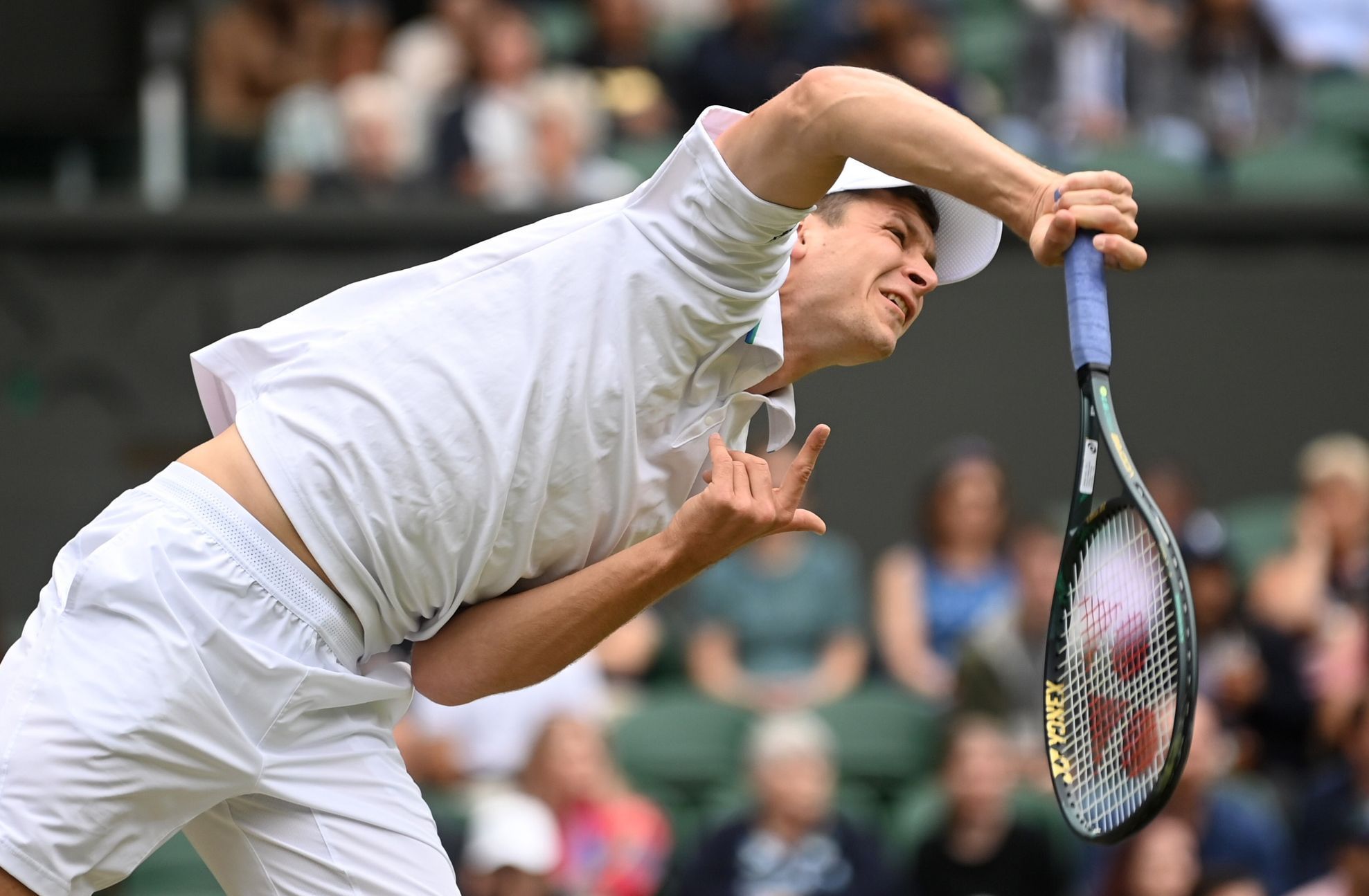 Hubert Hurkacz ve čtvrtfinále Wimbledonu 2021