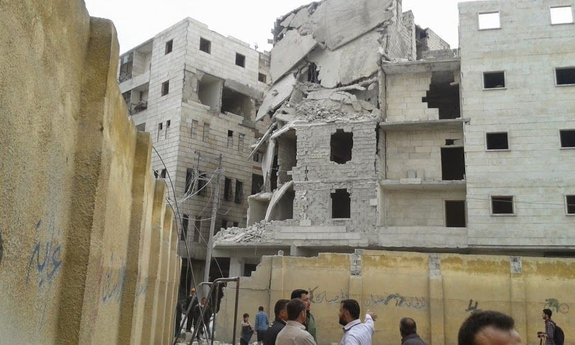 Vybombardovaná syrská škola