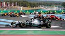 Lewis Hamilton v Mercedesu v čele Velké ceny Francie formule 1.