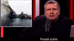 "Jak jste, sakra, mohli dopustit potopení lodi Moskva?" Putinův moderátor Vladimir Solovjov zuřil.