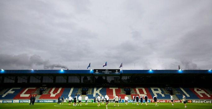 Trénink Manchesteru City v Plzni (Štruncovy sady)