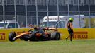 Havarovaný McLaren Landa Norrise ve VC Kanady F1 2025