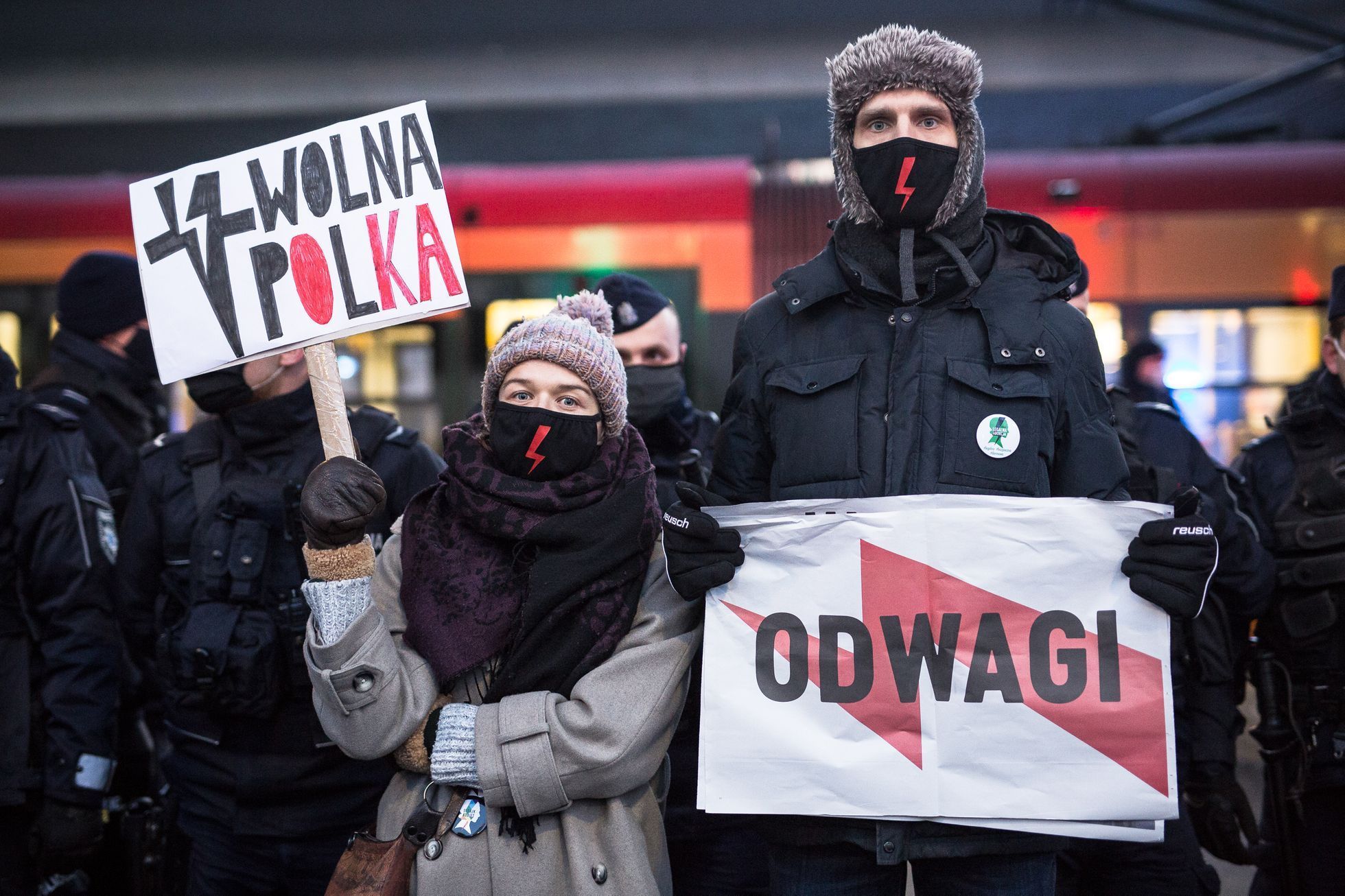 Strajk kobiet, Polsko, demonstrace, potratový zákon, policie, stávka žen, MDŽ, 8. 3. 2021