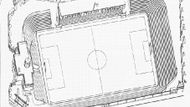 Tento zásadní projekt - architekta A. Vejvody, stačil magistrátnímu úřadu k vydání stavebního povolení pro stavbu stadionu Bohemians v 30. letech 20. století.