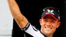 Thor Hushovd se raduje z vítězství v šesté etapě Tour de France v Barceloně