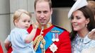 prince Willian, princ George a Catherine - Trooping Colour