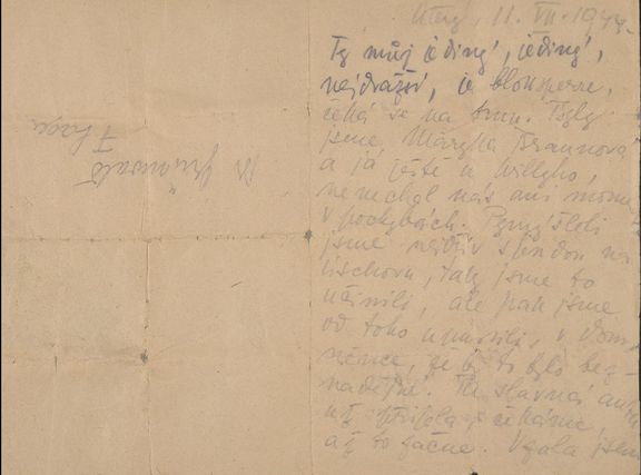 První stránka dopisu Vilmy Grünwaldové