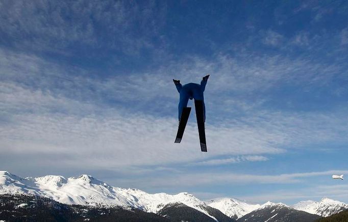 Krásná krajina ve Whistleru z pohledu skokanů