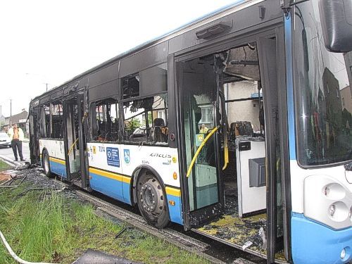 Požár městského autobusu v Ostravě - Hošťálkovicích