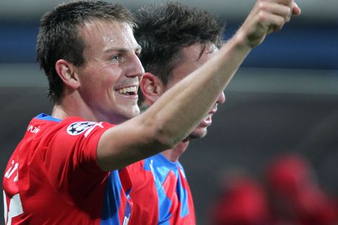 Fotbal, LM, Plzeň - Maribor: Vladimír Darida slaví gól na 2:0