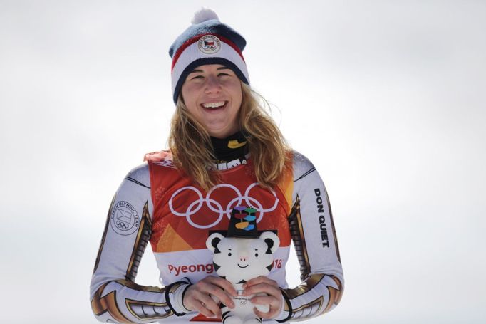 Ester Ledecká v super-G na ZOH 2018