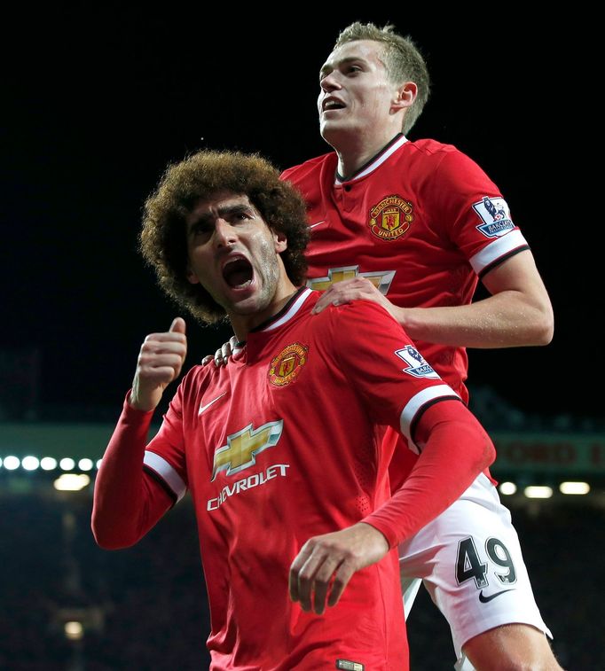 Fellaini a Wilson slaví gól Manchesteru United