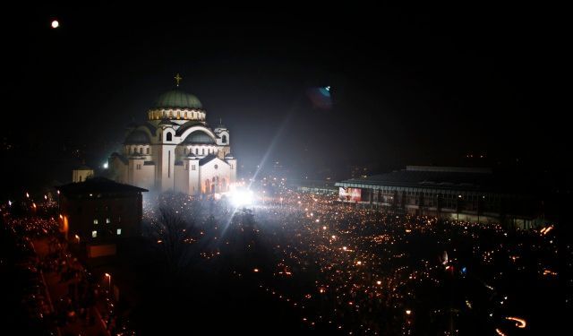 Demonstrace v Bělehradě