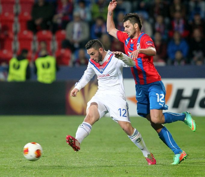 EL, Plzeň - Lyon: Michal Ďuriš (12) - Jordan Ferri