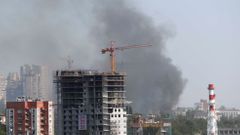 Požár obytných domů v ruském Rostově