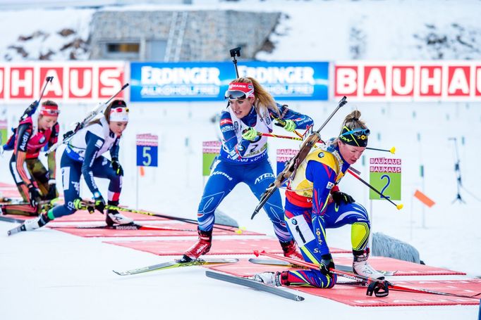 SP v Pokljuce, hromadný Ž: Dorin Habertová a Gabriela Soukalová