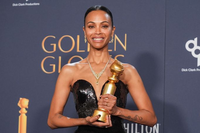 Zoe Saldana s cenou za herecký výkon ve filmu Emilia Pérez.