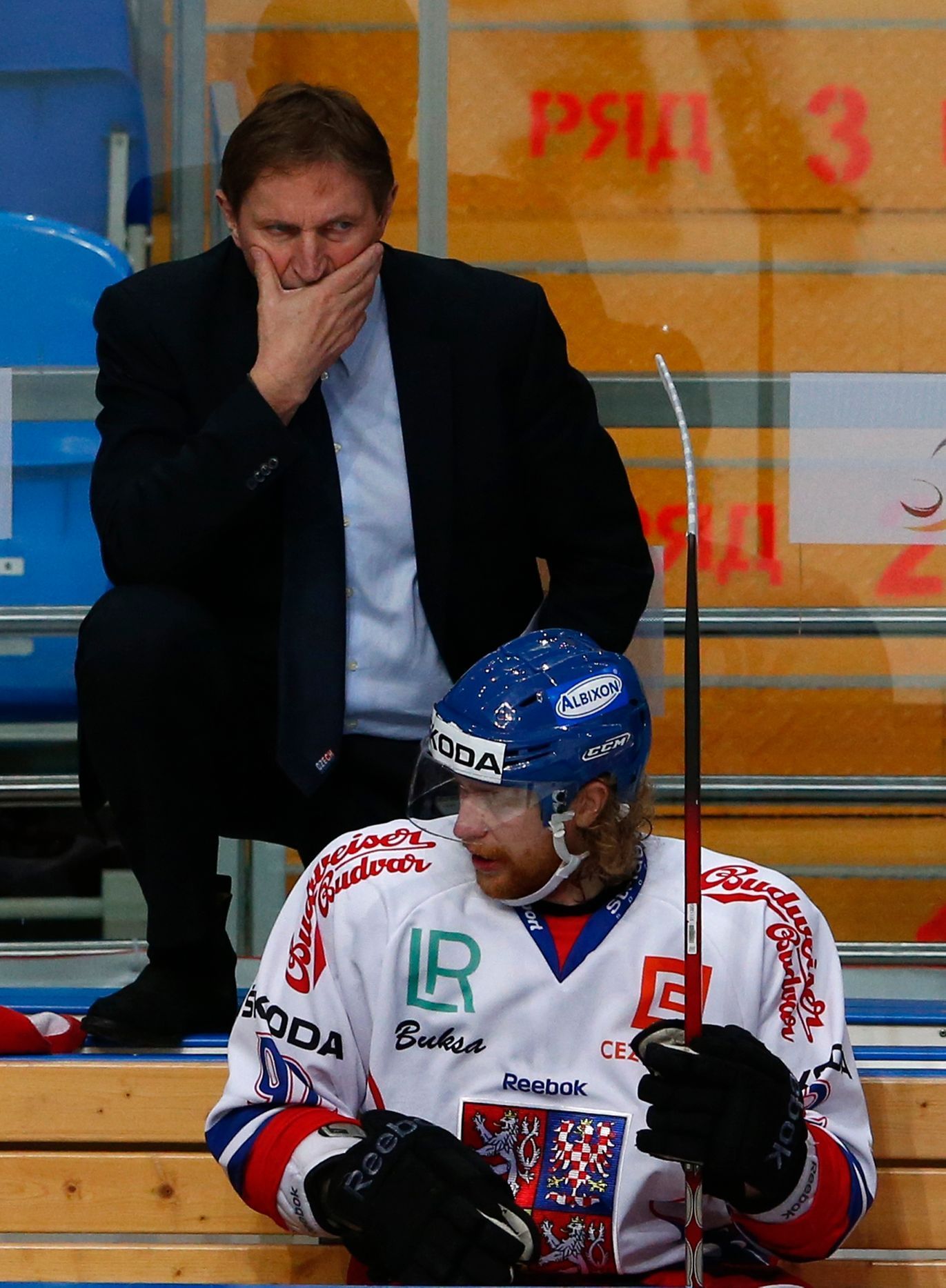 Česko vs. Švédsko, hokejový Channel One Cup (Alois Hadamczik a Jakub Voráček)