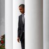 Barack Obama před Bílým domem