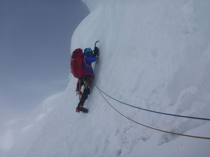 Martin Ksandr při pokusu o prvovýstup na Sugulu Peak (2017)