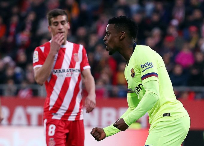 Nelson Semedo slaví gól Barcelony