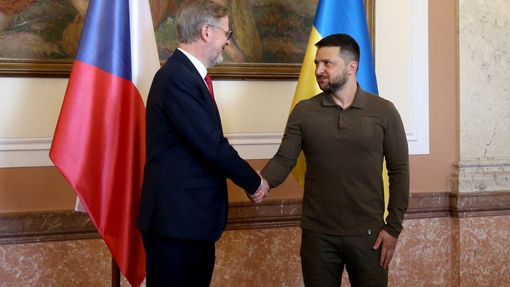 Český premiér Petr Fiala přivítal ukrajinského prezidenta Volodymyra Zelenského.