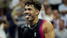 Tennis - U.S. Open - Flushing Meadows, New York, United States - September 5, 2023 Ben Shelton of the U.S. celebrates after winning his quarter final match against France