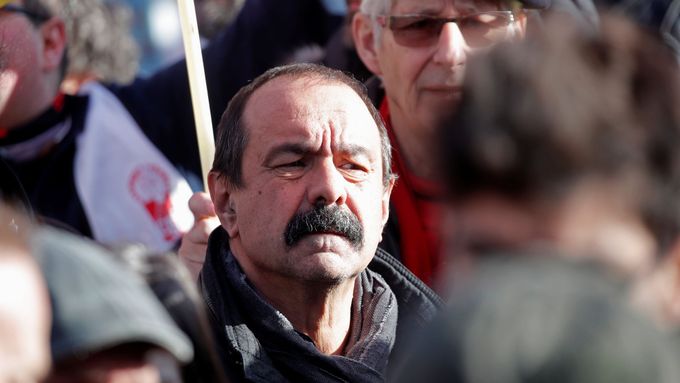 Demonstrace francouzských odborů. Na snímku lídr odborářů Philippe Martinez.