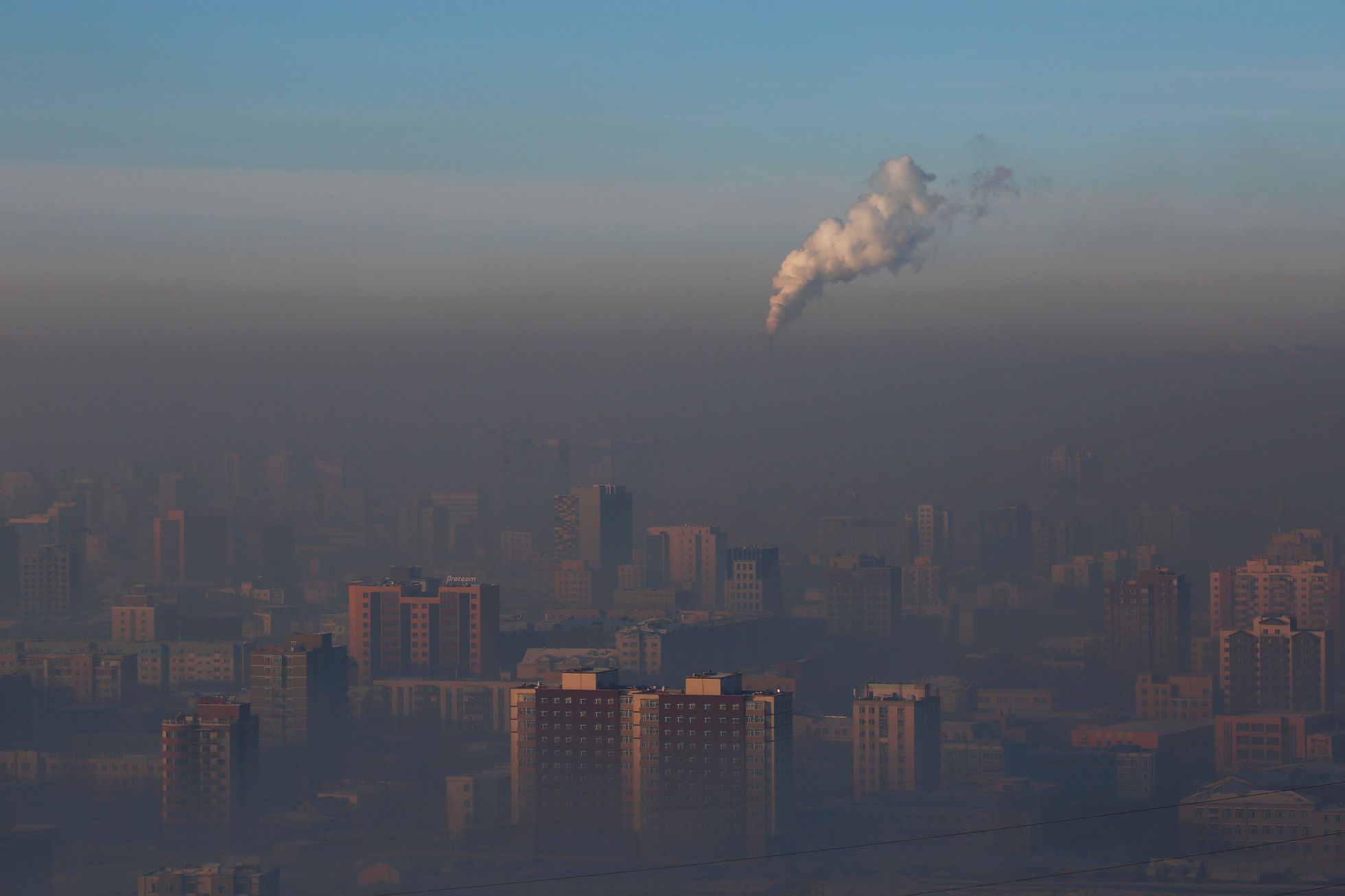 Ulánbátar, Mongolsko, smog, znečištění, klimatická změna, kouř, mongolové