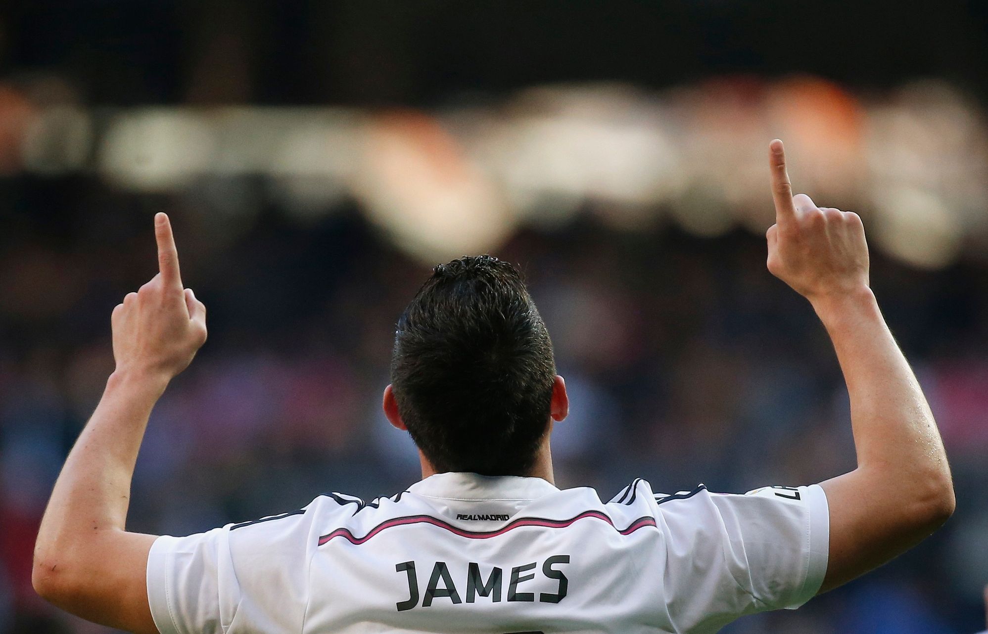 James Rodríguez z Realu Madrid slaví gól