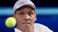 Tomáš Berdych hrál v Dubaji své druhé finále během dvou týdnu, zápas začal agresivně a trpělivě.