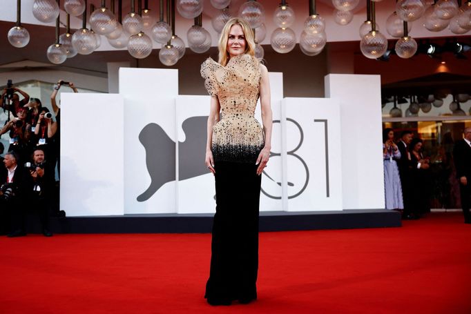 Nicole Kidman při benátské premiéře filmu Babygirl.