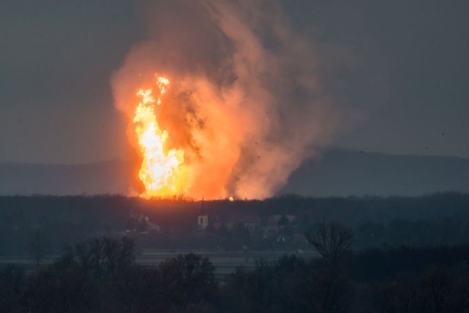 Exploze na plynovém terminálu ve východorakouské obci Baumgarten an der March.