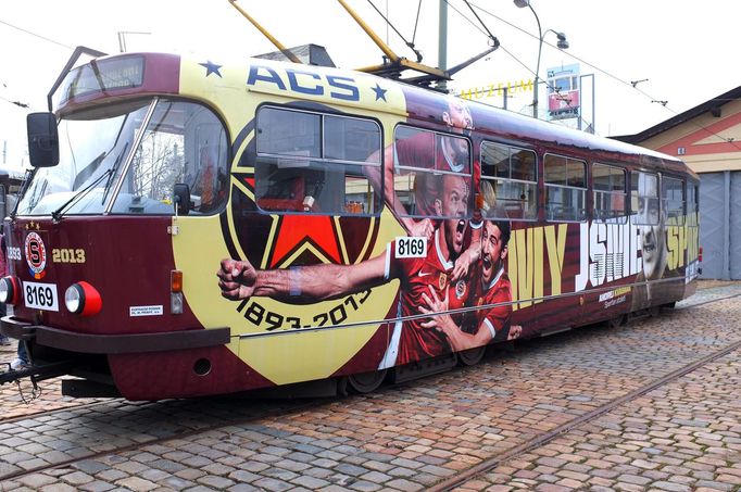 Tramvaje k výročí 120 let hokejové a fotbalové Sparty