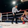 World champion Golovkin of (L) looks at Murray of England, after knocking him down, during the WBA-WBC-IBO Middleweight World Championship in Monte Carlo