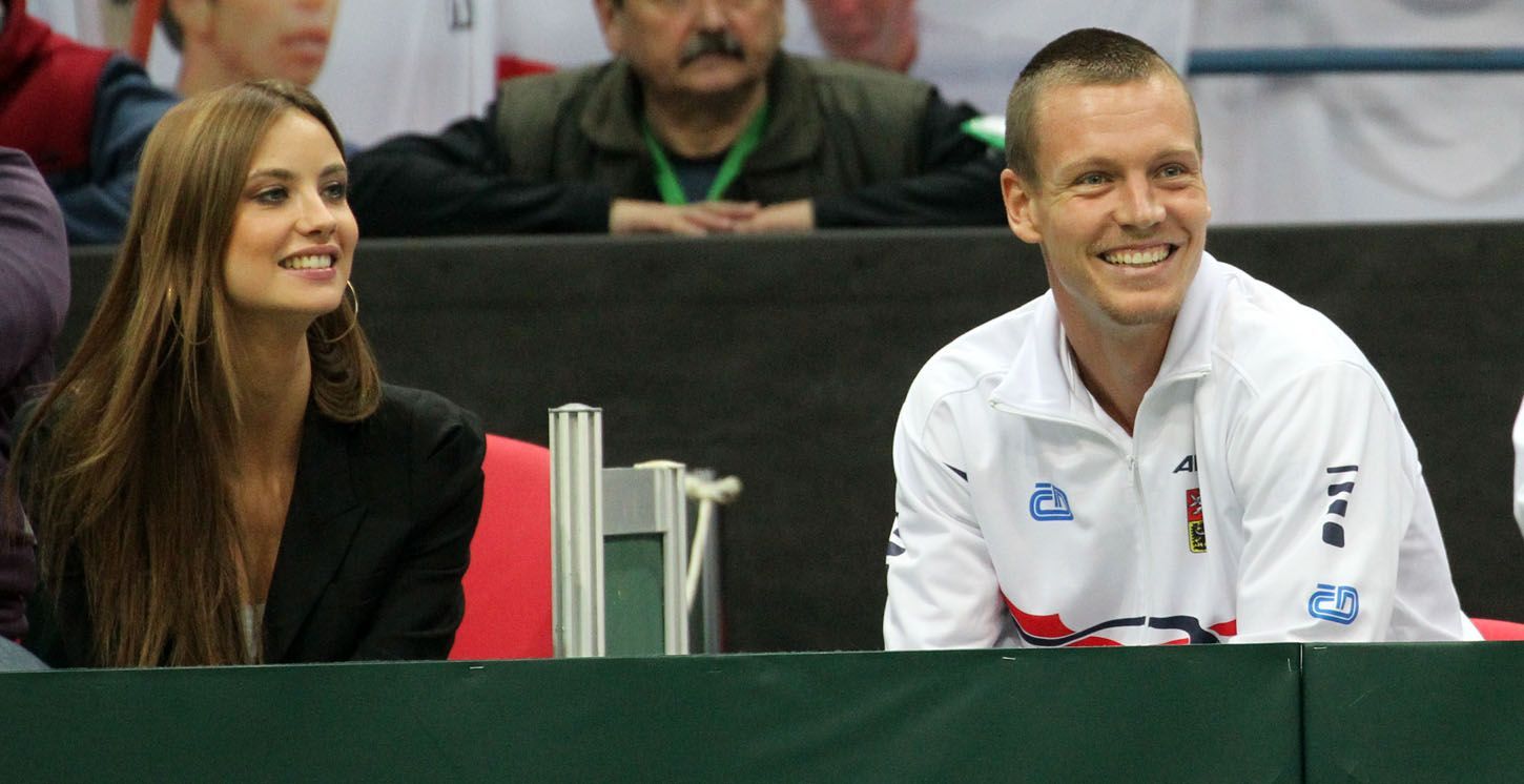 Davis Cup Česko - Itálie (Tomáš Berdych a jeho přítelkyně)