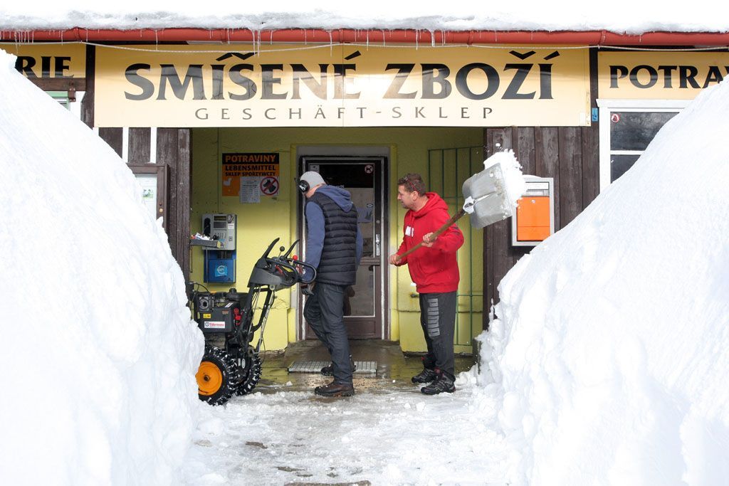 Sníh v Tanvaldu i jinde