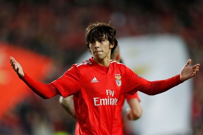 Soccer Football - Europa League Quarter Final First Leg - Benfica v Eintracht Frankfurt - Estadio da Luz, Lisbon, Portugal - April 11, 2019  Benfica's Joao Felix celebrat