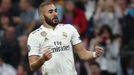 Karim Benzema slaví gól v zápase Ligy mistrů Real Madrid - Viktoria Plzeň.