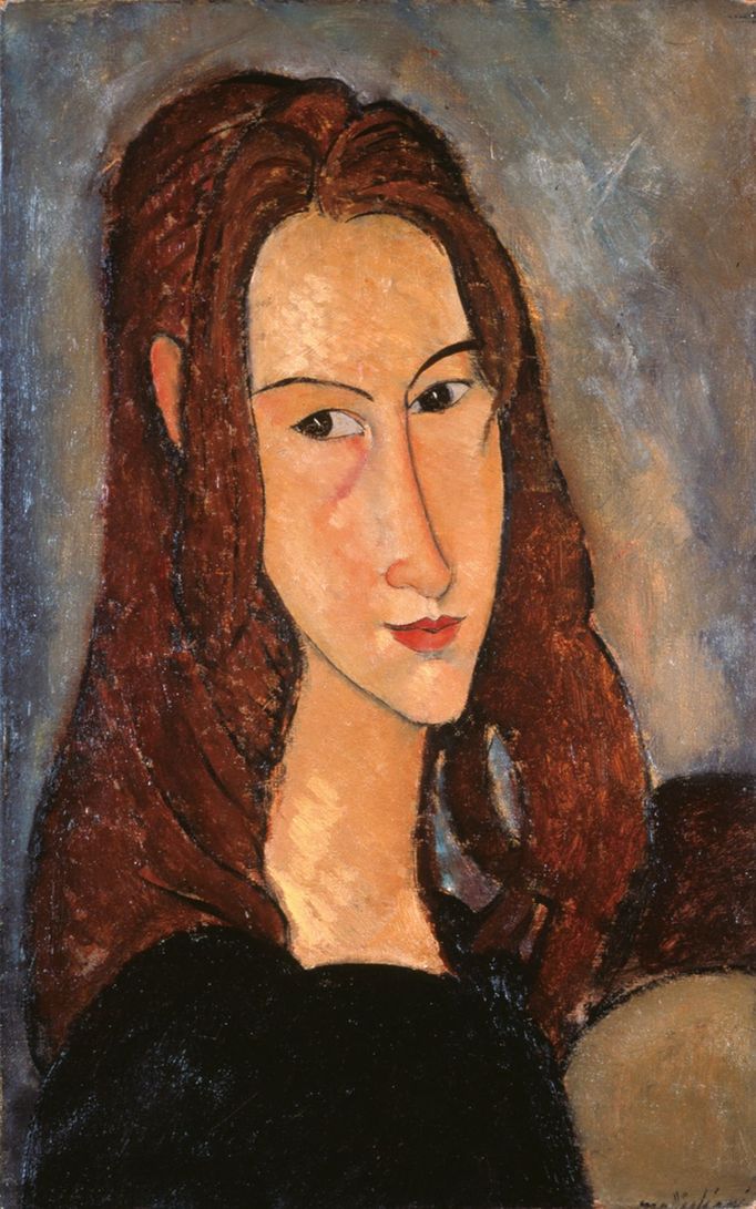 Amedeo Modigliani: Dívka s červenými vlasy, 1918.