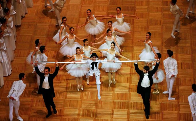 Dancers perform during the opening ceremony of the Opera Ball in Vienna