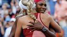 Serena Williamsová a Caroline Wozniacká ve finále US Open